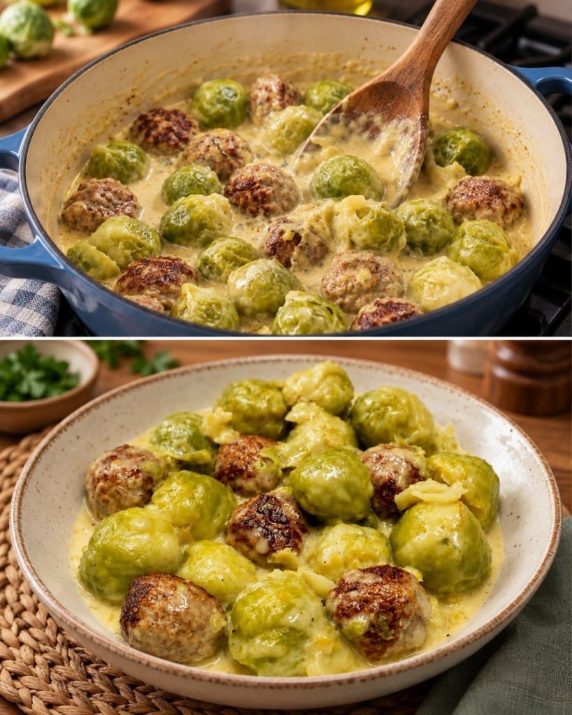 Brytningsgroddar, köttbullar och gräddsås
